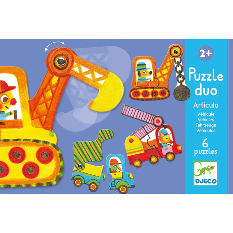 Djeco Duo Vehicles Puzzle 12 Piece - Image 3